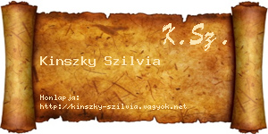 Kinszky Szilvia névjegykártya